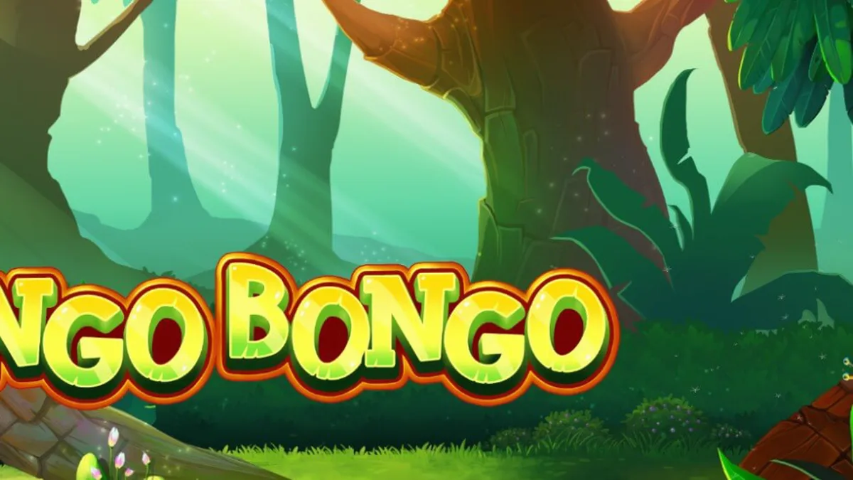 Tampilan visual slot Kongo Bongo dengan latar belakang hutan tropis dan simbol-simbol bertema suku.