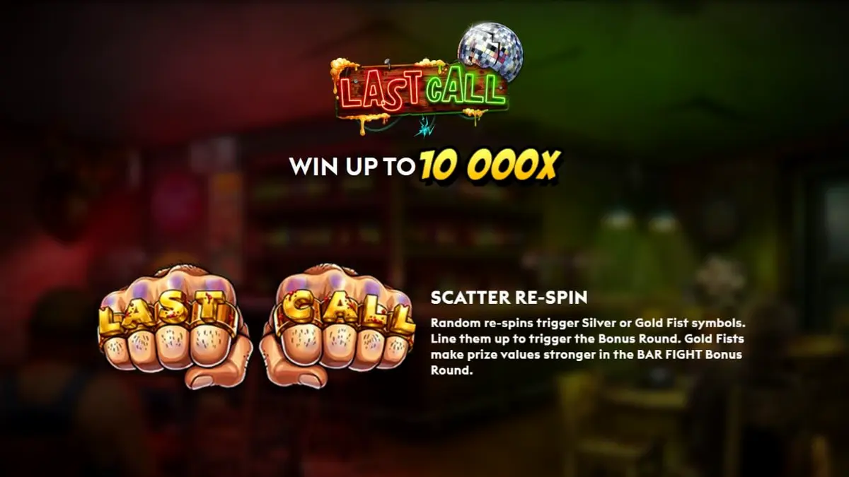 Tampilan visual slot Last Call dengan tema bar gurun yang suram